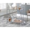 Sauder Int Lux Bar Cart Silver/glass 3a , Two, safety-tempered glass shelves for added elegance 433831 - alternate 1